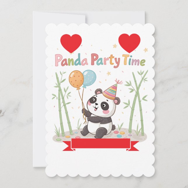 Convite Panda Party Time (Frente)