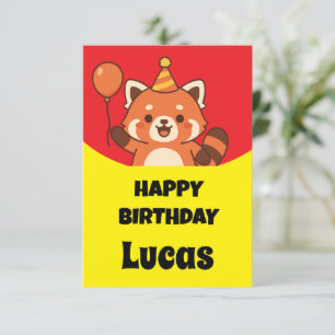 Convite Panda vermelha incrível do aniversário da festa