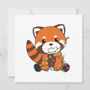 Convite Panda Vermelho Natal Neve Inverno Animais Pandas