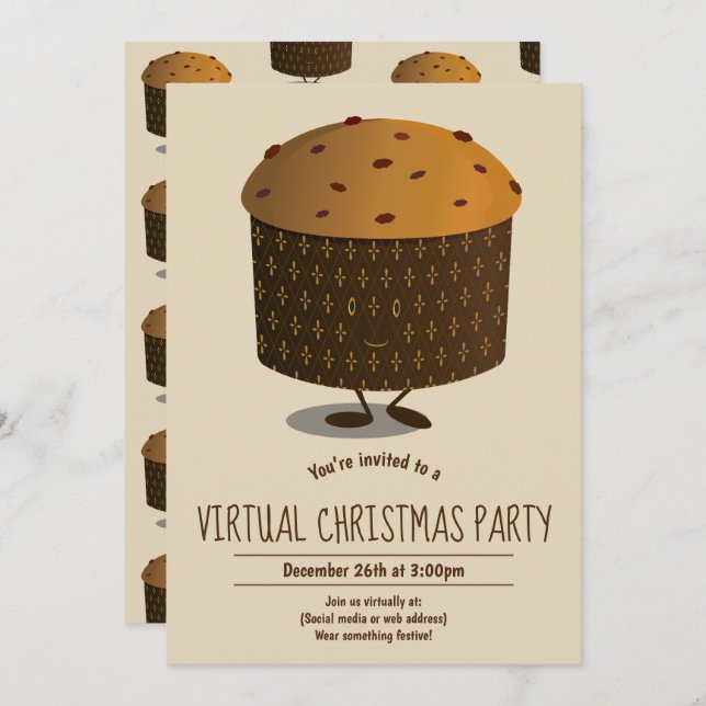 Convite Panettone - Caráter virtual do Natal (Frente/Verso)
