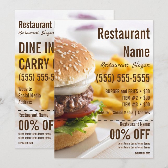 Convite Panfleto Burger 5x7 (Frente/Verso)