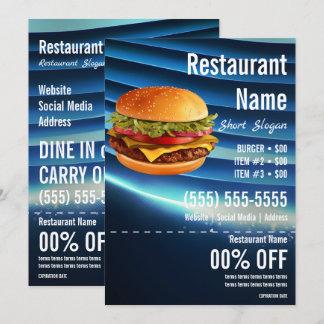 Convite Panfleto Burger 5x7