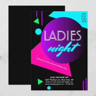 Convite Panfleto Promocional do Clube Noturno Flourescent