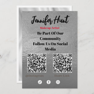 Convite Panfletos de Trendy Redes Sociais Código QR Convit