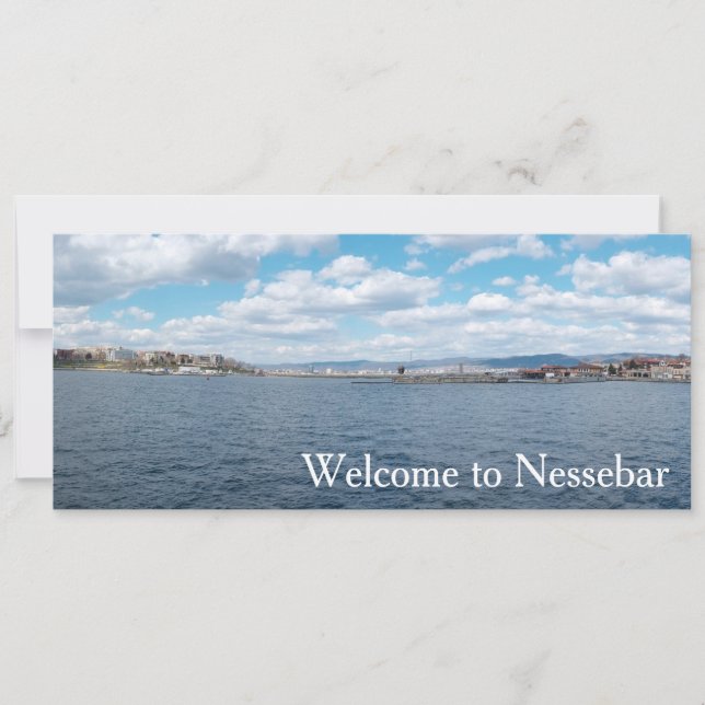 Convite Panorama da cidade de Nesebur, Bulgária (Frente)