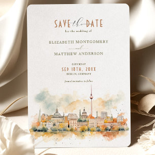 Convite Panorama de Berlim Alemanha Save-the-Date