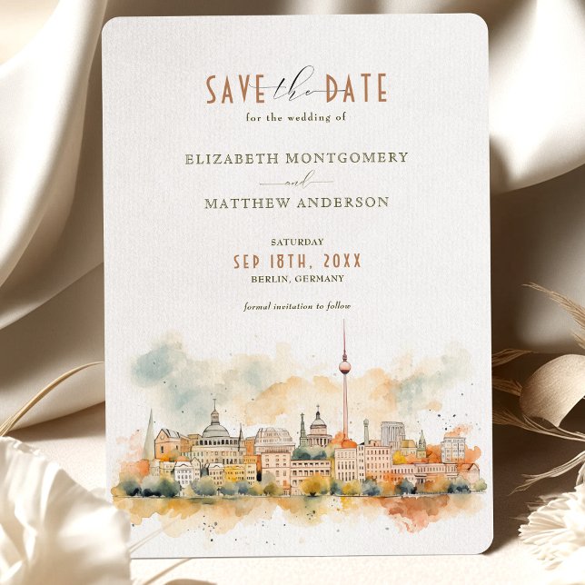 Convite Panorama de Berlim Alemanha Save-the-Date (Criador carregado)
