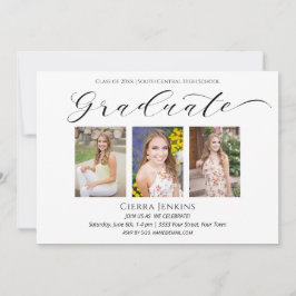 Convite Panorâmico Elegante de Quatro Graduações d