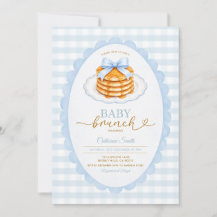Convite Panqueca azul Baby Brunch Baby Shower