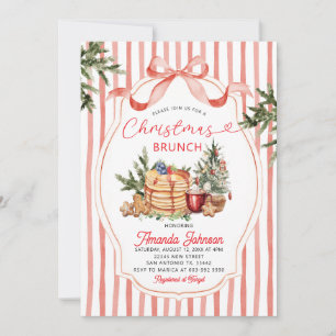 Convite Panqueca de Listras Vermelhas Festa de Natal Brunc
