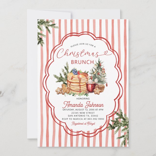 Convite Panquecas Aconchegantes & Natal de Pinheiro Brunch (Frente)