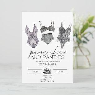 Convite Panquecas e lingerie de cuecas chá de noiva 
