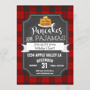 Convite Panquecas e pijama de Natal