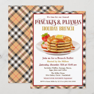 Convite Panquecas e Pijamas Brunch de Feriado
