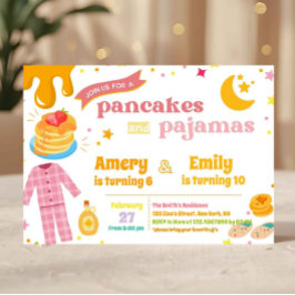 Convite Panquecas e Pijamas de Aniversário em Família