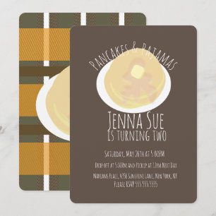 Convite Panquecas e Pijamas Festa de Sono Meninas   Tema d