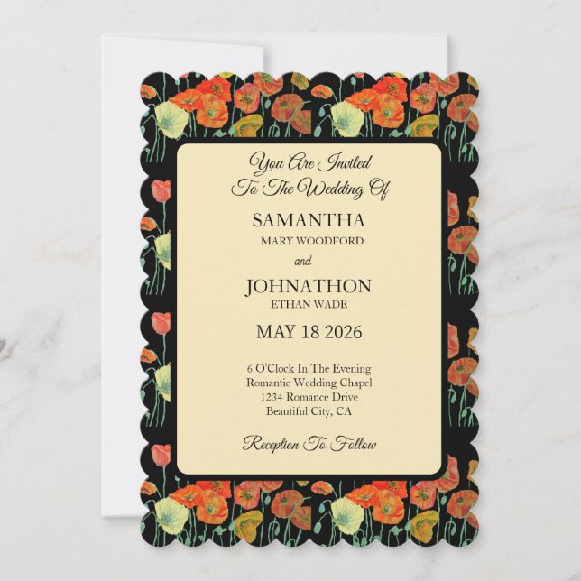 Convite Pansy Watercolor Flower Floral Invitation (Frente)