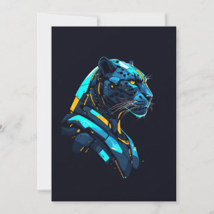 Convite Pantera Mecatrônica Cyberpunk Pantera Negra Neon