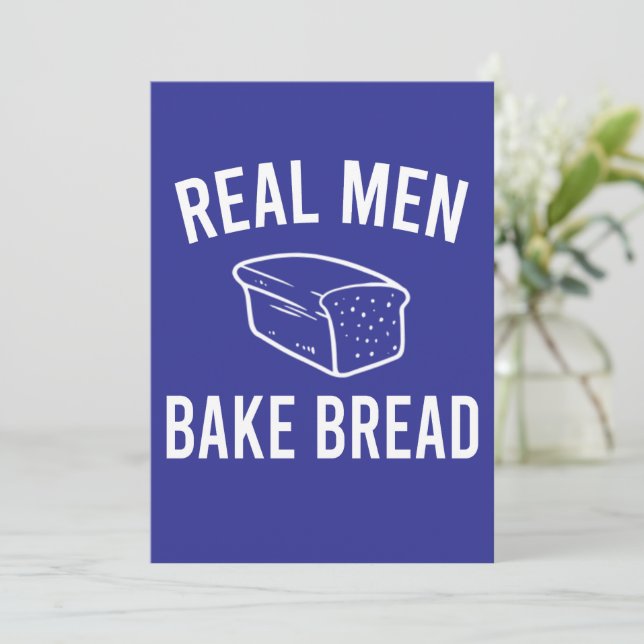 Convite Pão de Assar Real Men - Design Engraçado (Em pé/Frente)