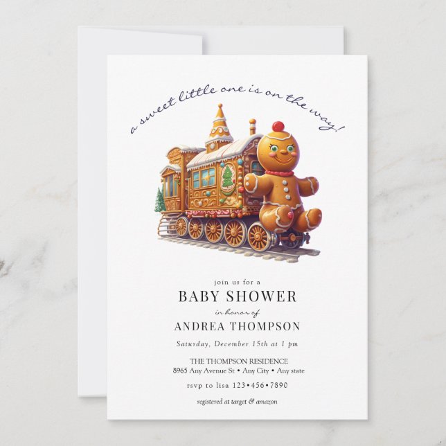 Convite Pão-de-ouro | Chá de fraldas de Natal (Frente)