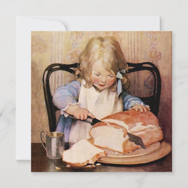 Convite Pão Fresco por Jessie Willcox Smith (Frente)