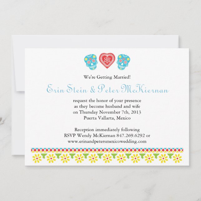 Convite Papado Style Skulls Invite (Frente)