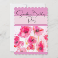 Papagaio Vermelho Aquarela Pópias Flores Flores