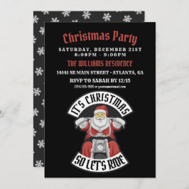 Convite Papai Noel andando de moto