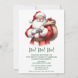 Convite Papai Noel Apresenta Festa Verde