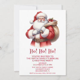 Convite Papai Noel Apresenta Festa Vermelha