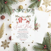 Papai Noel Aquarela Bebê Inverno  Chã de Bebê mamã