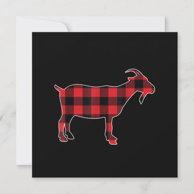 Convite Papai Noel Bode Xadrez Vermelho Natal (Frente)