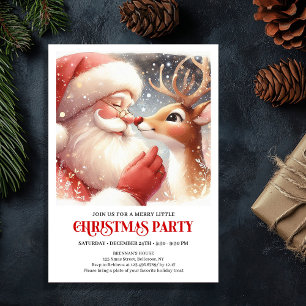Convite Papai Noel Bonito Rudolph Espírito Natalino Festa