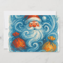 Convite Papai Noel caprichoso em uma tempestade de inverno