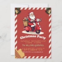 Papai Noel cavalgando um patinete