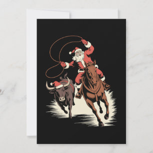 Convite Papai Noel Cowboy Rodeio Cavalo Laço Natal Ocident