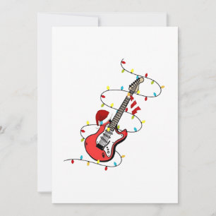 Convite Papai Noel de Guitarra Elétrica Música Natal Amant