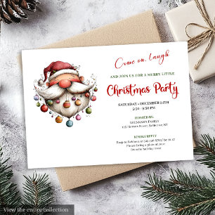 Convite Papai Noel Divertido Festa de Férias Alegre 