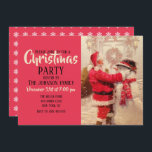 Convite Papai Noel e boneco de neve na neve<br><div class="desc">snowman santa claus christmas, amigos frios e coloridos sorrisos, felicidade congelada com o elemento do cachecol, alegria diversão alegre floco de neve, sorria esse ano vermelho, nova época de Natal engraçada, feliz de inverno feliz de presente, celebração de personagens de pintura artística, feriado de neve feliz, snowman santa claus de...</div>