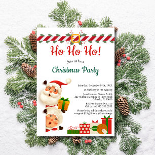 Convite Papai Noel e Sra. Claus Divertidos Ho Ho Ho Festa
