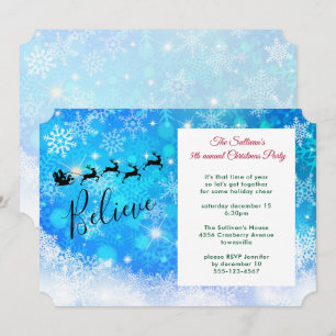 Convite Papai Noel e sua Reindeer Voadora - Partido