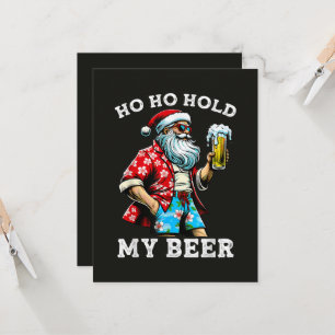 Convite Papai Noel engraçado com óculos de sol e cerveja N
