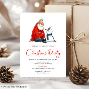 Convite Papai Noel Excêntrico Aquarela Festa de Natal