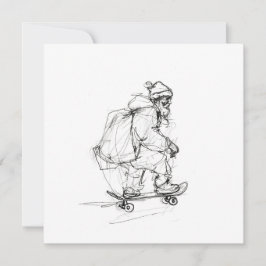 Convite Papai Noel fazendo skate com presentes