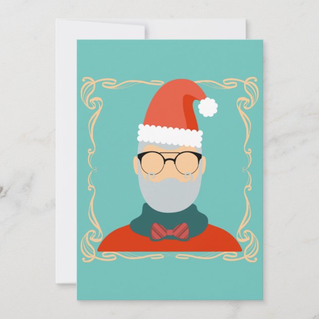 Convite Papai Noel Hipster (Frente)