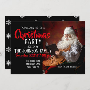 Convite Papai Noel lê livro