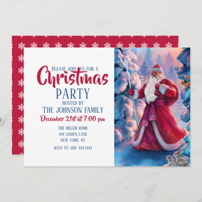 Convite Papai Noel na floresta (Frente/Verso)