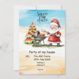 Convite Papai Noel  Natal de Verão em Julho