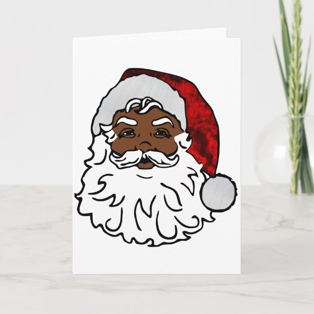 Convite Papai Noel negro africano de Natal (Frente)