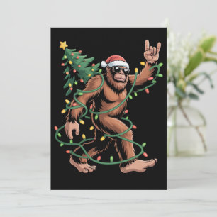 Convite Papai Noel Pé-Grande Árvore de Natal Sasquatch Pap